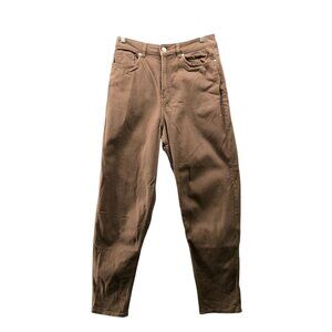 H&M Mom Jeans Womens 6 High Waisted Brown Stretch Tapered Relaxed